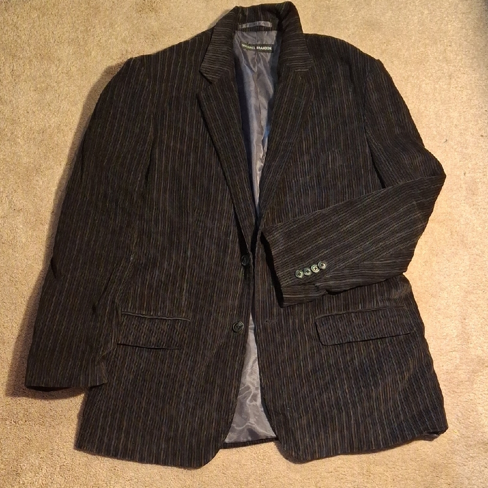 Michael Brandon Black Sport Coat with Classic Tailoring